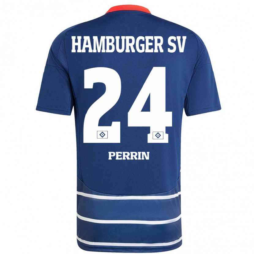 Danxen Bambino Maglia Lucas Perrin #24 Blu Scuro Kit Gara Away 2024/25 Maglietta