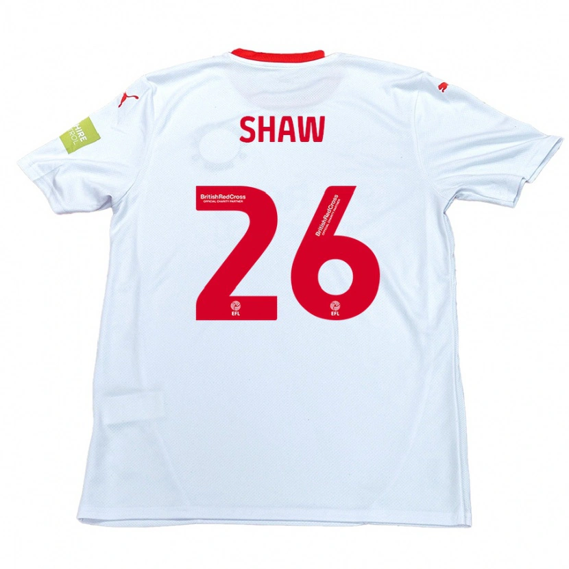 Danxen Bambino Maglia Liam Shaw #26 Bianco Kit Gara Away 2024/25 Maglietta