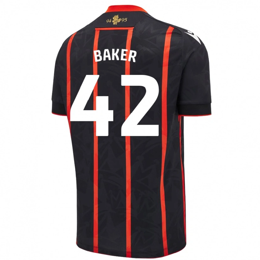 Danxen Bambino Maglia Lewis Baker #42 Nero Rosso Kit Gara Away 2024/25 Maglietta