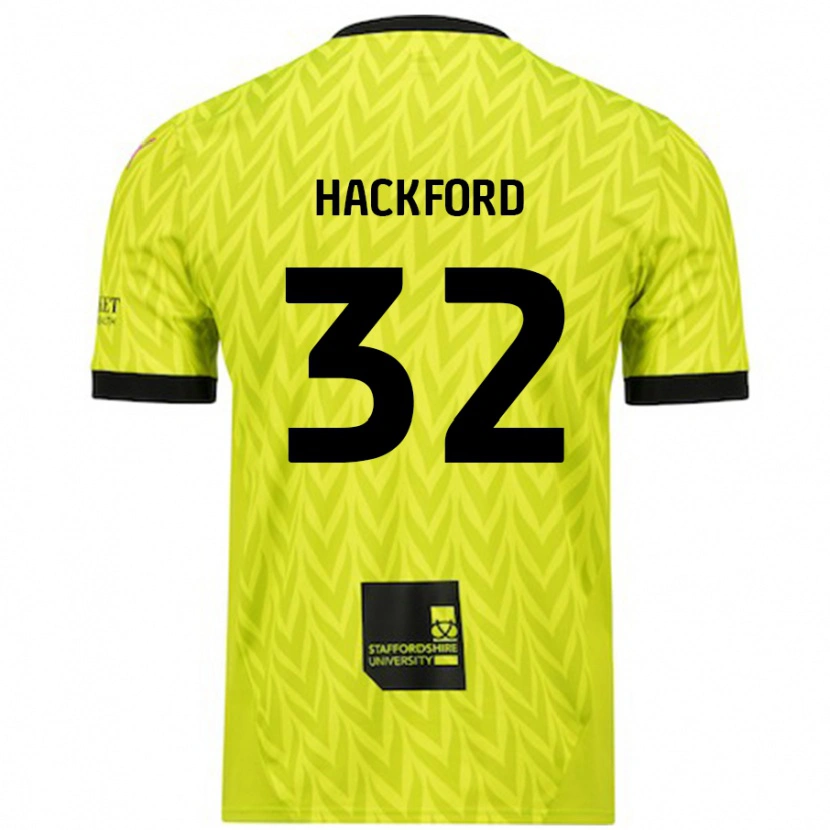 Danxen Bambino Maglia Antwoine Hackford #32 Verde Fluorescente Kit Gara Away 2024/25 Maglietta