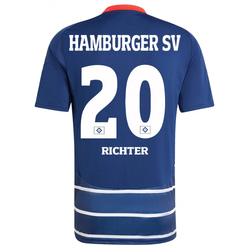 Danxen Bambino Maglia Marco Richter #20 Blu Scuro Kit Gara Away 2024/25 Maglietta
