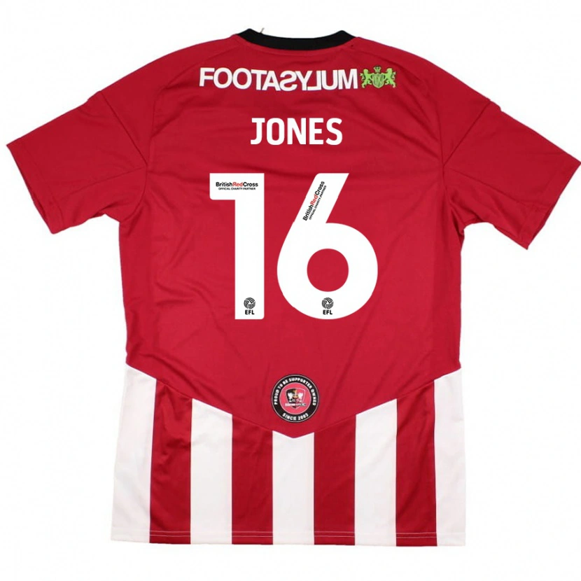 Danxen Bambino Maglia Patrick Jones #16 Rosso Bianco Kit Gara Home 2024/25 Maglietta