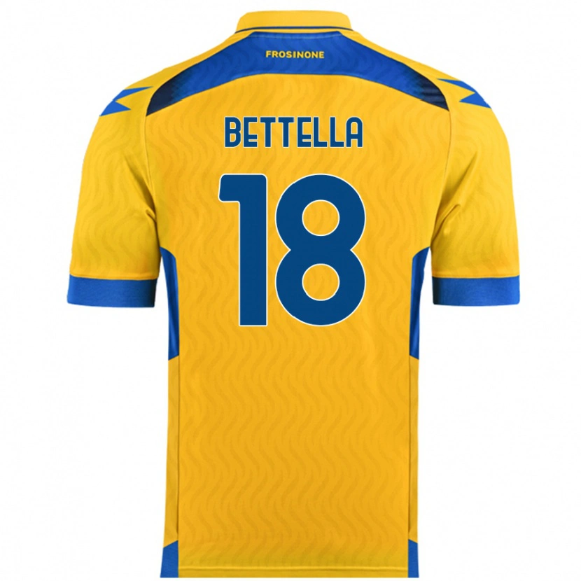 Danxen Bambino Maglia Davide Bettella #18 Giallo Kit Gara Home 2024/25 Maglietta