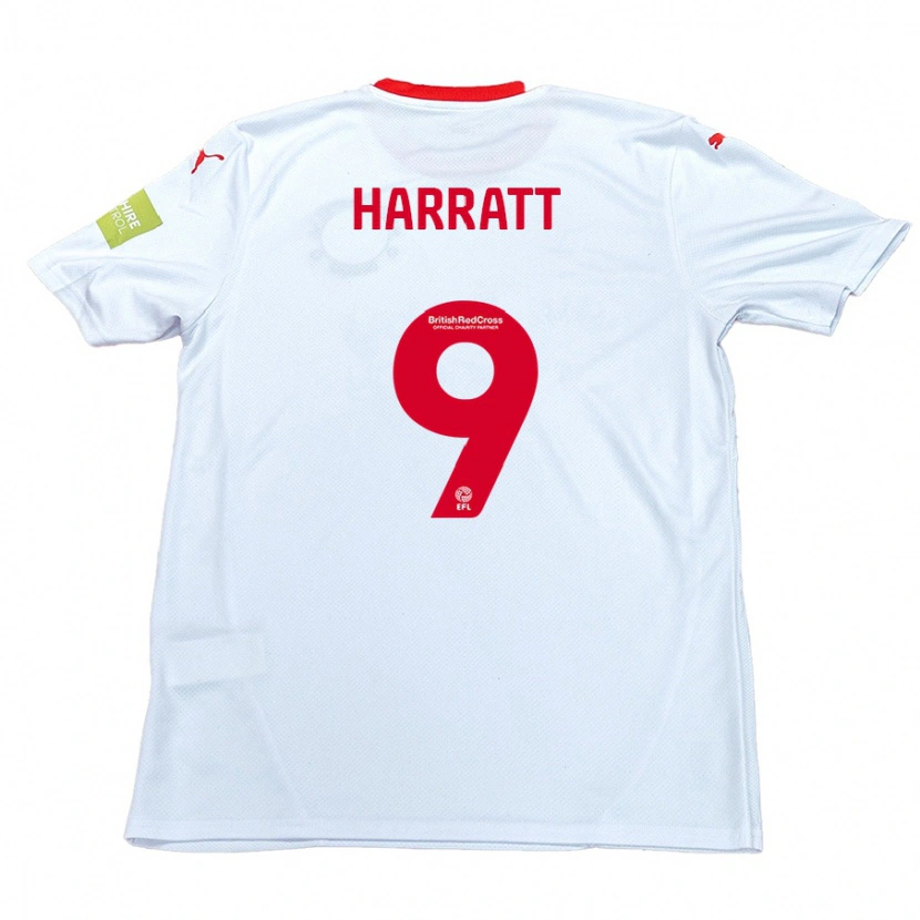 Danxen Bambino Maglia Kian Harratt #9 Bianco Kit Gara Away 2024/25 Maglietta