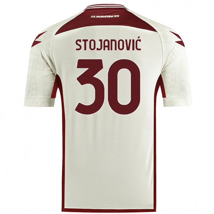 Danxen Bambino Maglia Petar Stojanović #30 Colore Crema Kit Gara Away 2024/25 Maglietta