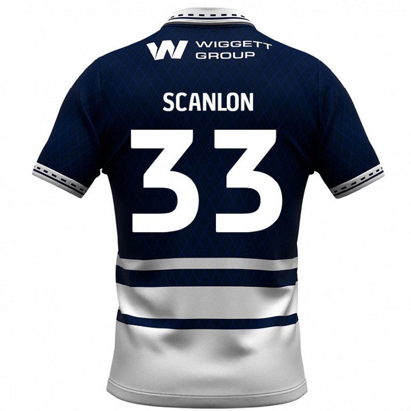 Danxen Uomo Maglia Calum Scanlon #33 Blu Navy Bianco Kit Gara Home 2024/25 Maglietta