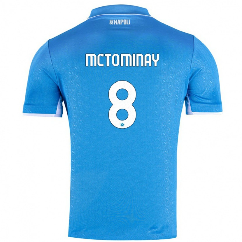 Danxen Uomo Maglia Scott Mctominay #8 Azzurro Cielo Kit Gara Home 2024/25 Maglietta