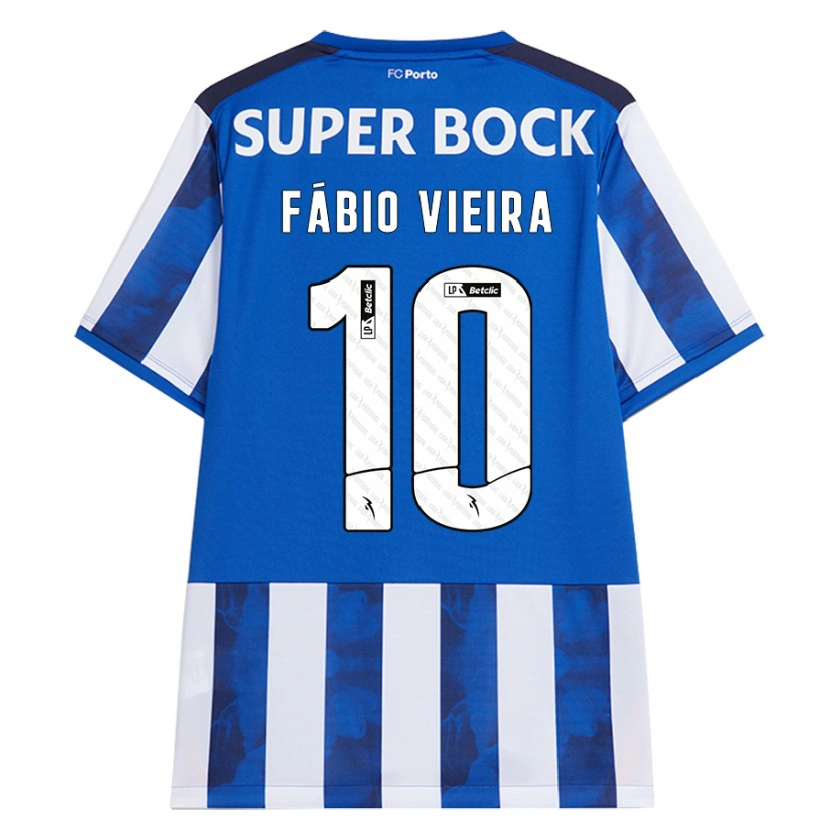 Danxen Uomo Maglia Fábio Vieira #10 Blu Bianco Kit Gara Home 2024/25 Maglietta