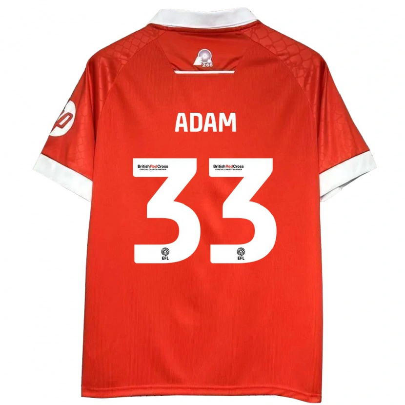 Danxen Uomo Maglia Josh Adam #33 Rosso Bianco Kit Gara Home 2024/25 Maglietta