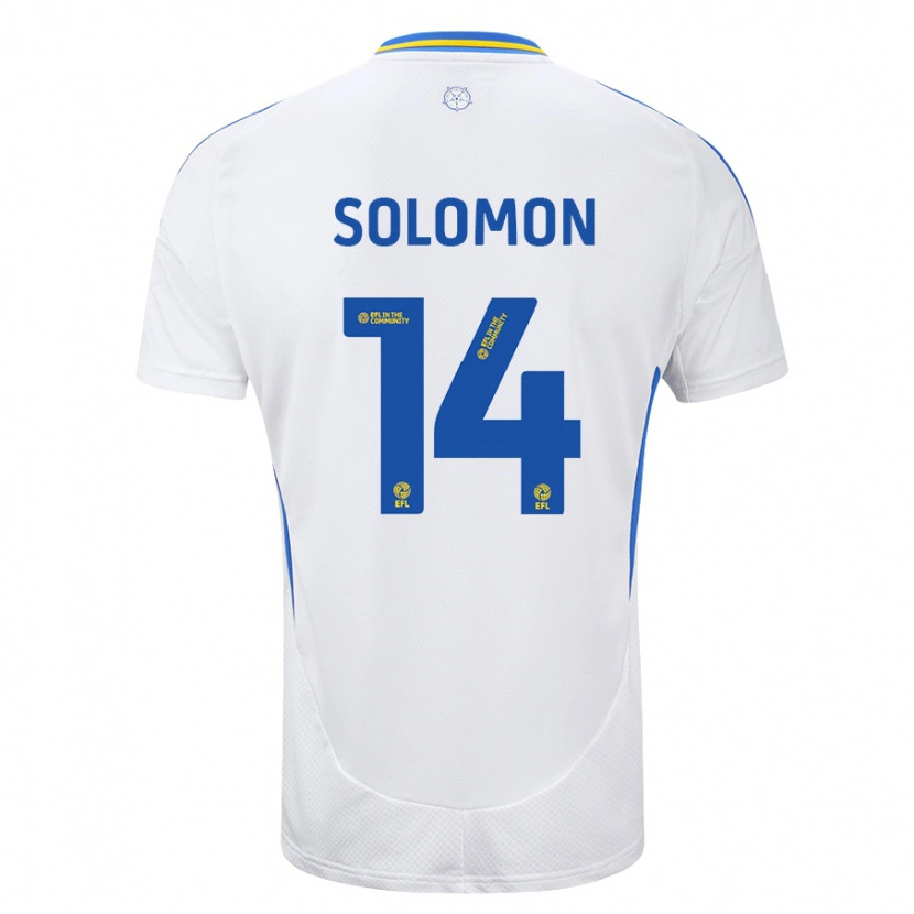 Danxen Uomo Maglia Manor Solomon #14 Bianco Blu Kit Gara Home 2024/25 Maglietta