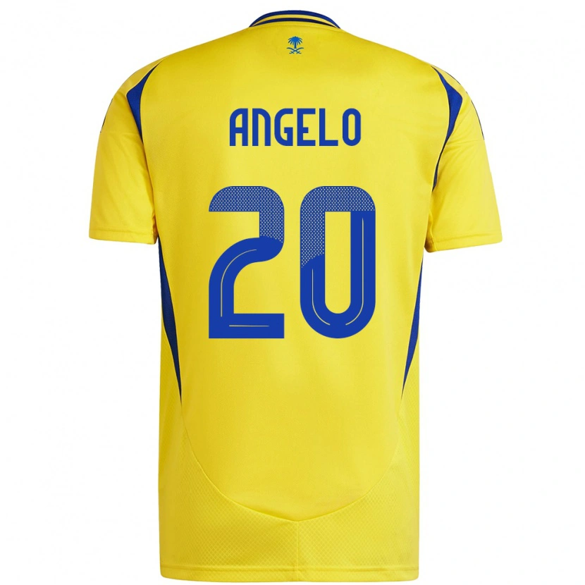Danxen Uomo Maglia Ângelo #20 Giallo Blu Kit Gara Home 2024/25 Maglietta