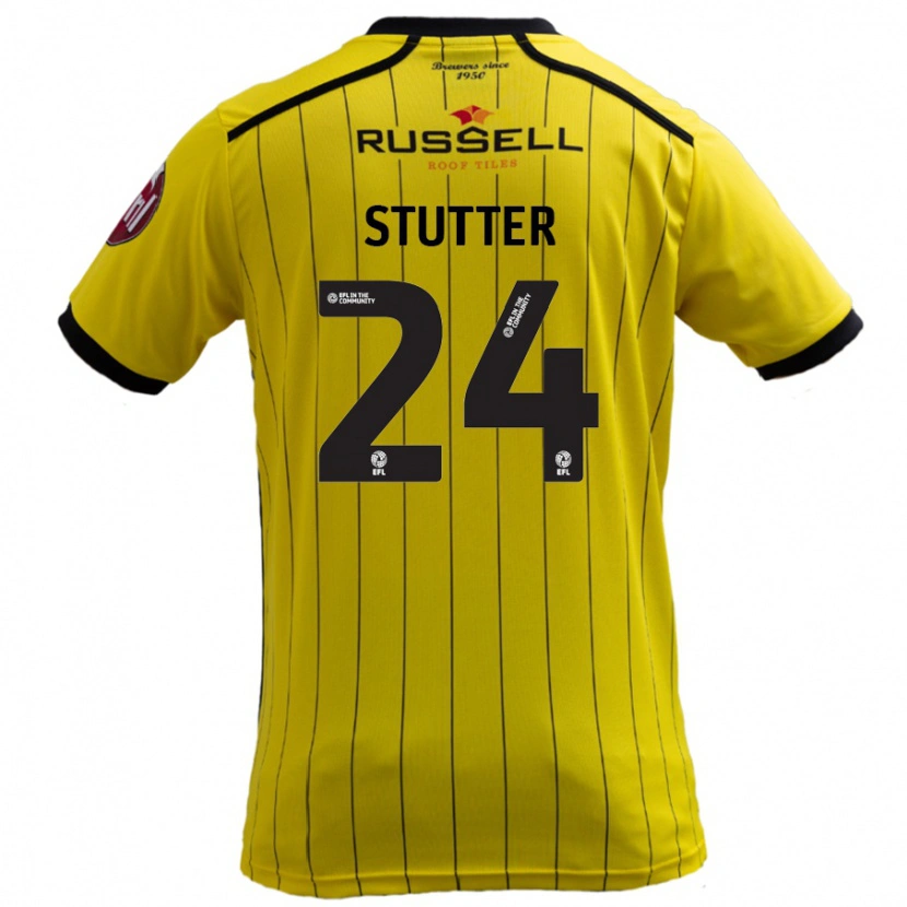 Danxen Uomo Maglia Ronnie Stutter #24 Giallo Kit Gara Home 2024/25 Maglietta