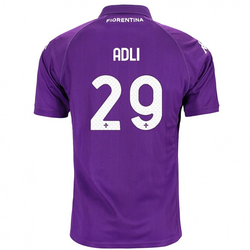 Danxen Uomo Maglia Yacine Adli #29 Viola Kit Gara Home 2024/25 Maglietta