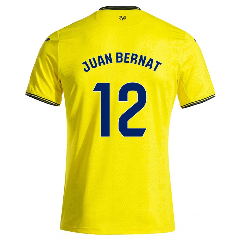 Danxen Uomo Maglia Juan Bernat #12 Giallo Nero Kit Gara Home 2024/25 Maglietta