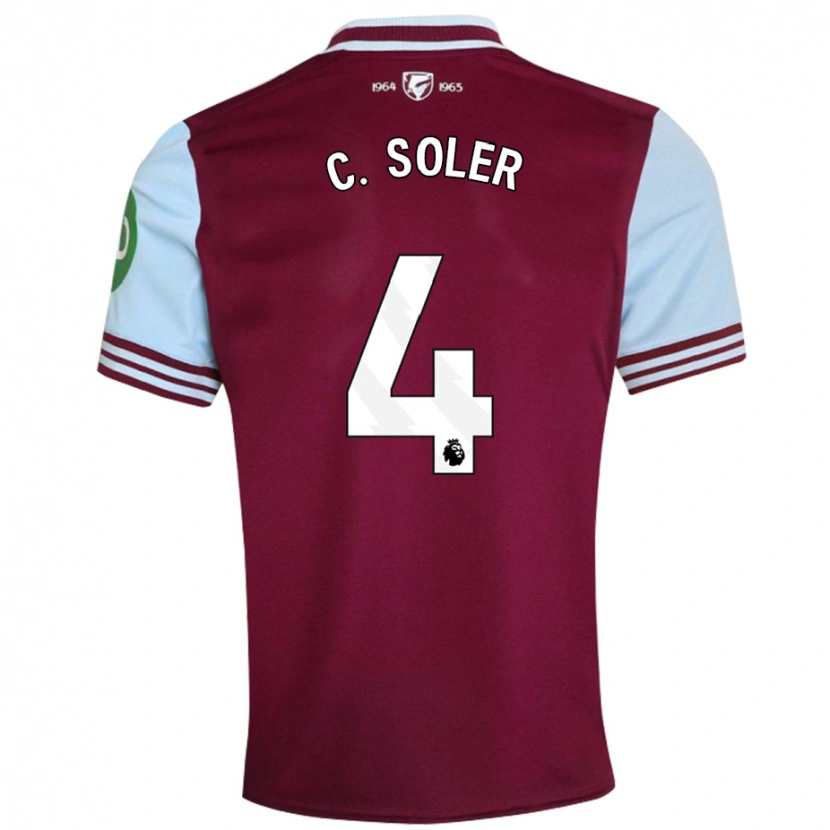 Danxen Uomo Maglia Carlos Soler #4 Rosso Scuro Kit Gara Home 2024/25 Maglietta
