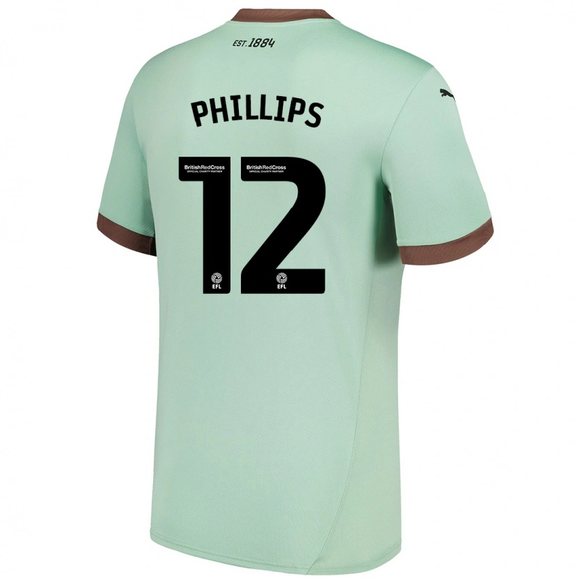 Danxen Uomo Maglia Nathaniel Phillips #12 Verde Pallido Kit Gara Away 2024/25 Maglietta