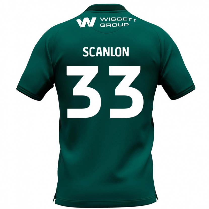 Danxen Uomo Maglia Calum Scanlon #33 Verde Kit Gara Away 2024/25 Maglietta