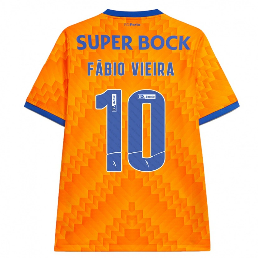 Danxen Uomo Maglia Fábio Vieira #10 Arancione Kit Gara Away 2024/25 Maglietta