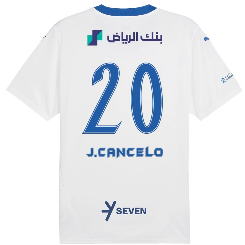 Danxen Uomo Maglia João Cancelo #20 Bianco Blu Kit Gara Away 2024/25 Maglietta
