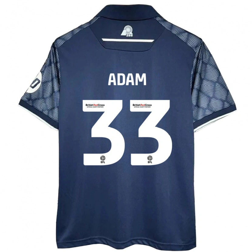 Danxen Uomo Maglia Josh Adam #33 Nero Kit Gara Away 2024/25 Maglietta