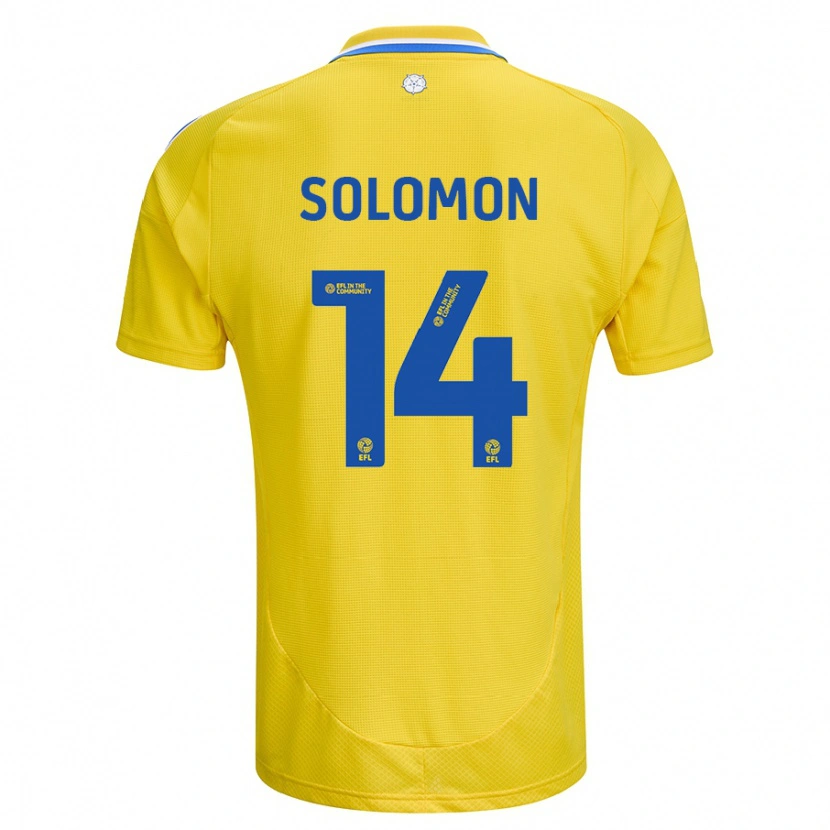 Danxen Uomo Maglia Manor Solomon #14 Giallo Blu Kit Gara Away 2024/25 Maglietta
