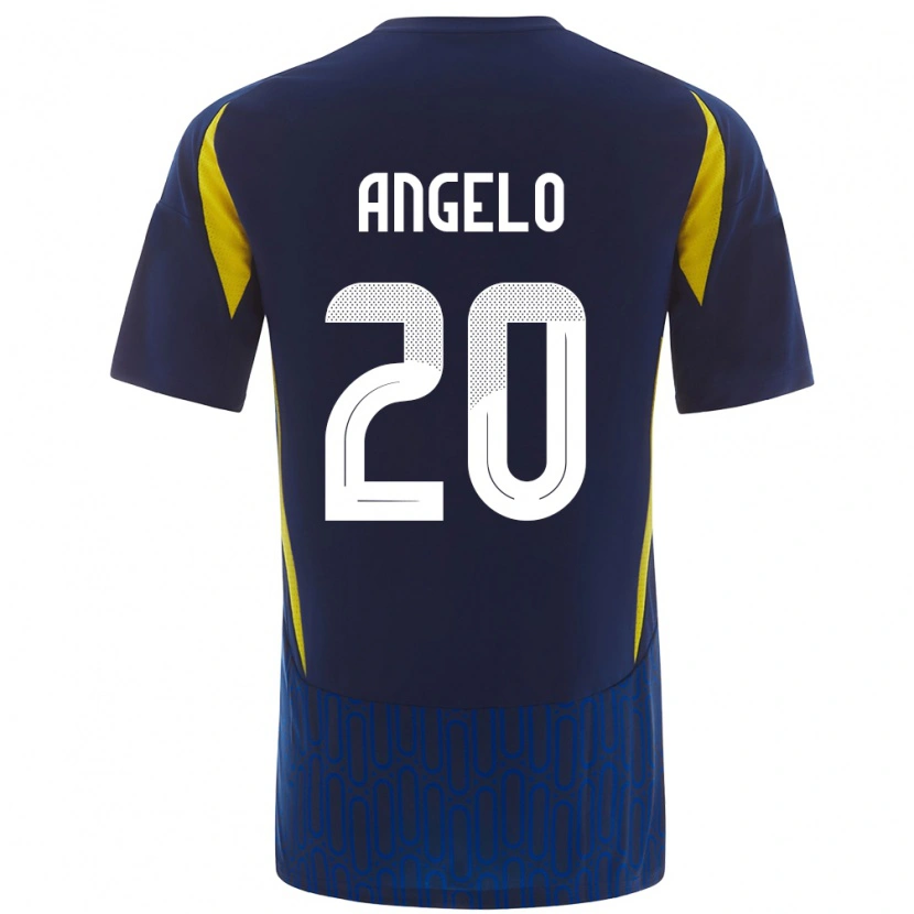 Danxen Uomo Maglia Ângelo #20 Blu Giallo Kit Gara Away 2024/25 Maglietta