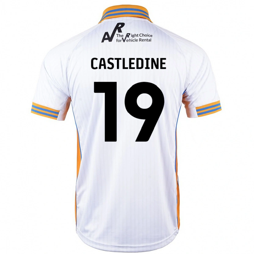 Danxen Uomo Maglia Leo Castledine #19 Bianco Kit Gara Away 2024/25 Maglietta