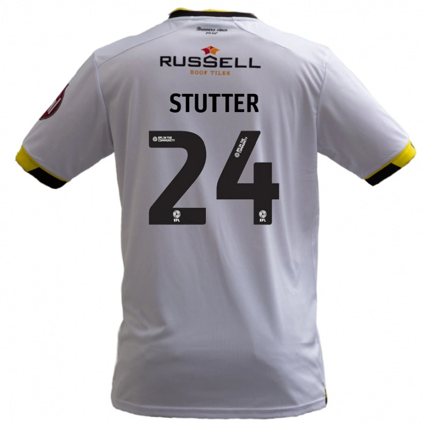 Danxen Uomo Maglia Ronnie Stutter #24 Bianco Kit Gara Away 2024/25 Maglietta