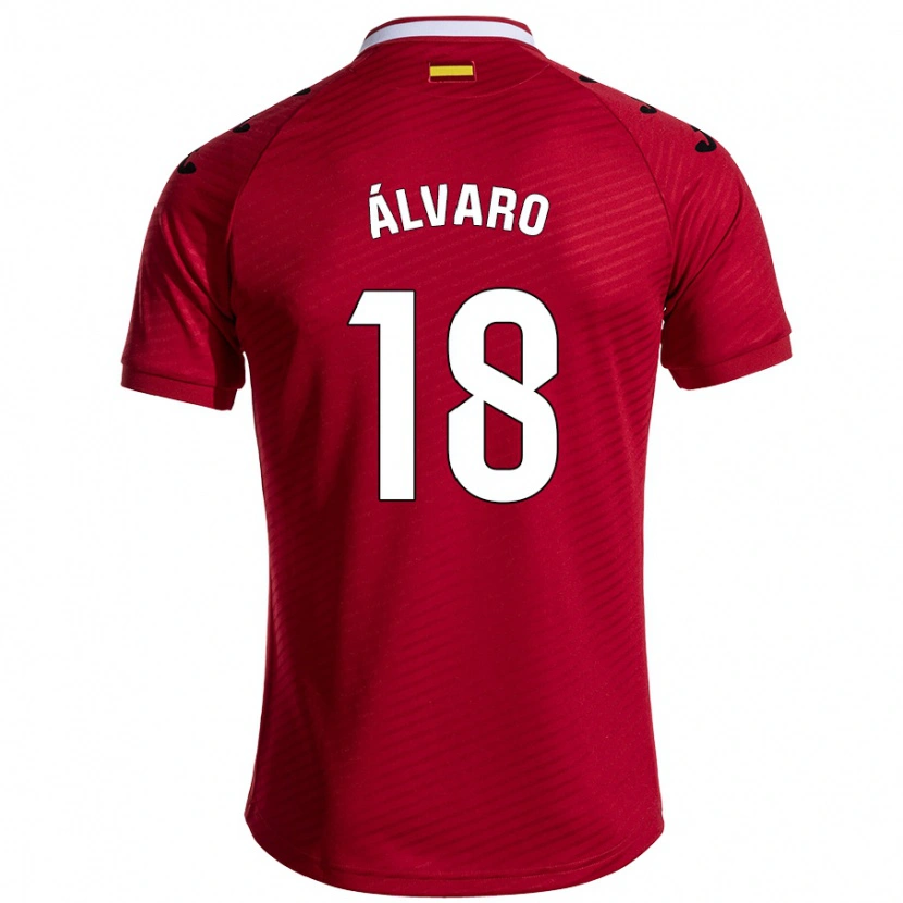 Danxen Uomo Maglia Álvaro Rodríguez #18 Rosso Scuro Kit Gara Away 2024/25 Maglietta
