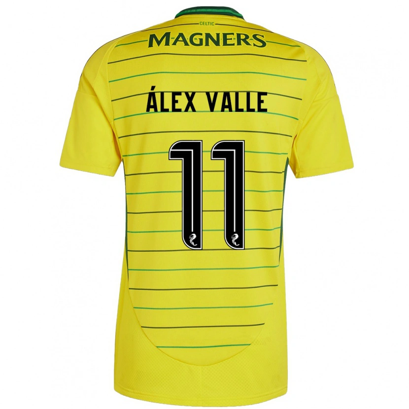 Danxen Uomo Maglia Álex Valle #11 Giallo Kit Gara Away 2024/25 Maglietta