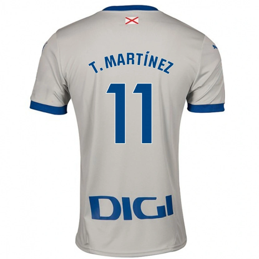 Danxen Uomo Maglia Toni Martínez #11 Grigio Chiaro Kit Gara Away 2024/25 Maglietta