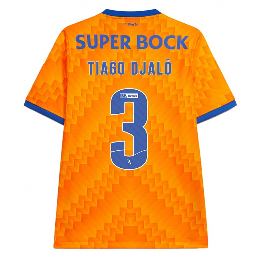 Danxen Uomo Maglia Tiago Djaló #3 Arancione Kit Gara Away 2024/25 Maglietta