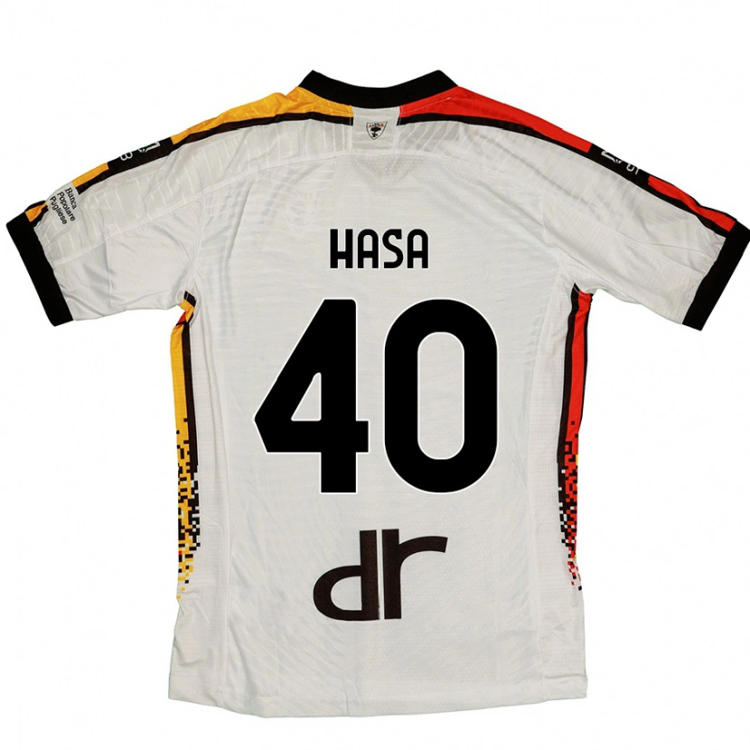 Danxen Uomo Maglia Luis Hasa #40 Bianco Nero Kit Gara Away 2024/25 Maglietta