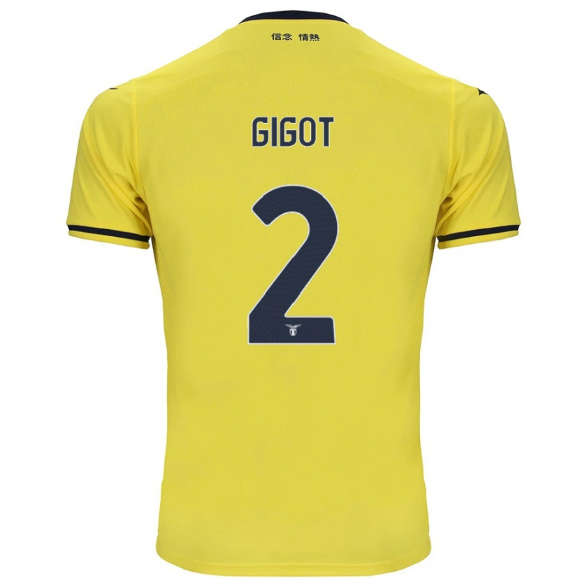 Danxen Uomo Maglia Samuel Gigot #2 Giallo Kit Gara Away 2024/25 Maglietta