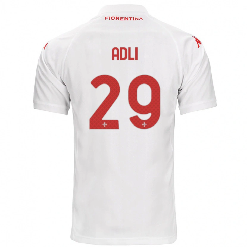 Danxen Uomo Maglia Yacine Adli #29 Bianco Kit Gara Away 2024/25 Maglietta