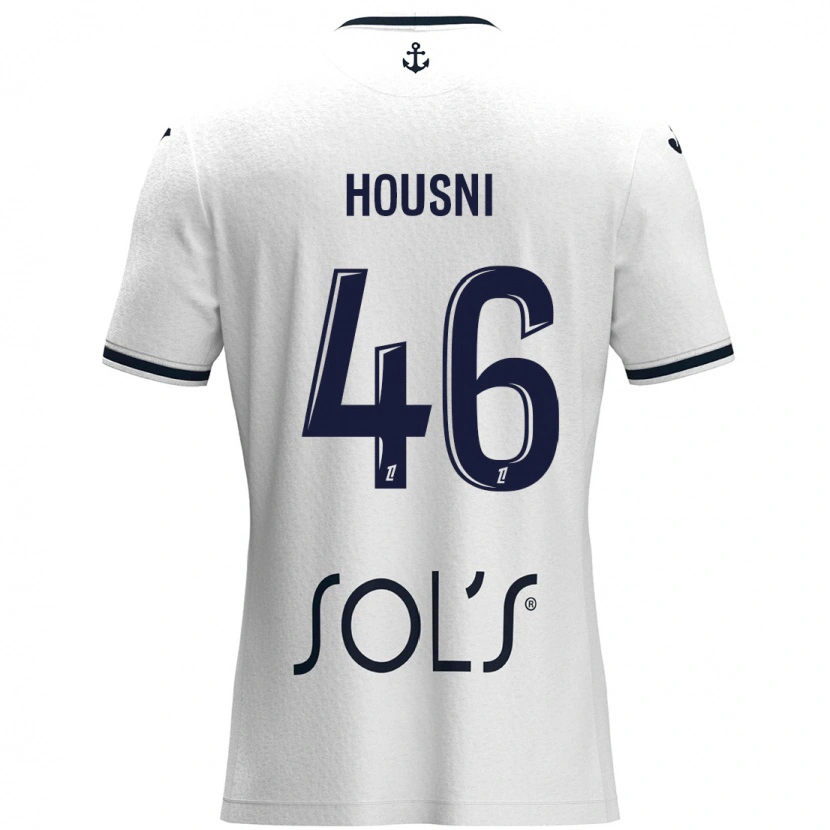 Danxen Uomo Maglia Ilyes Housni #46 Bianco Blu Scuro Kit Gara Away 2024/25 Maglietta