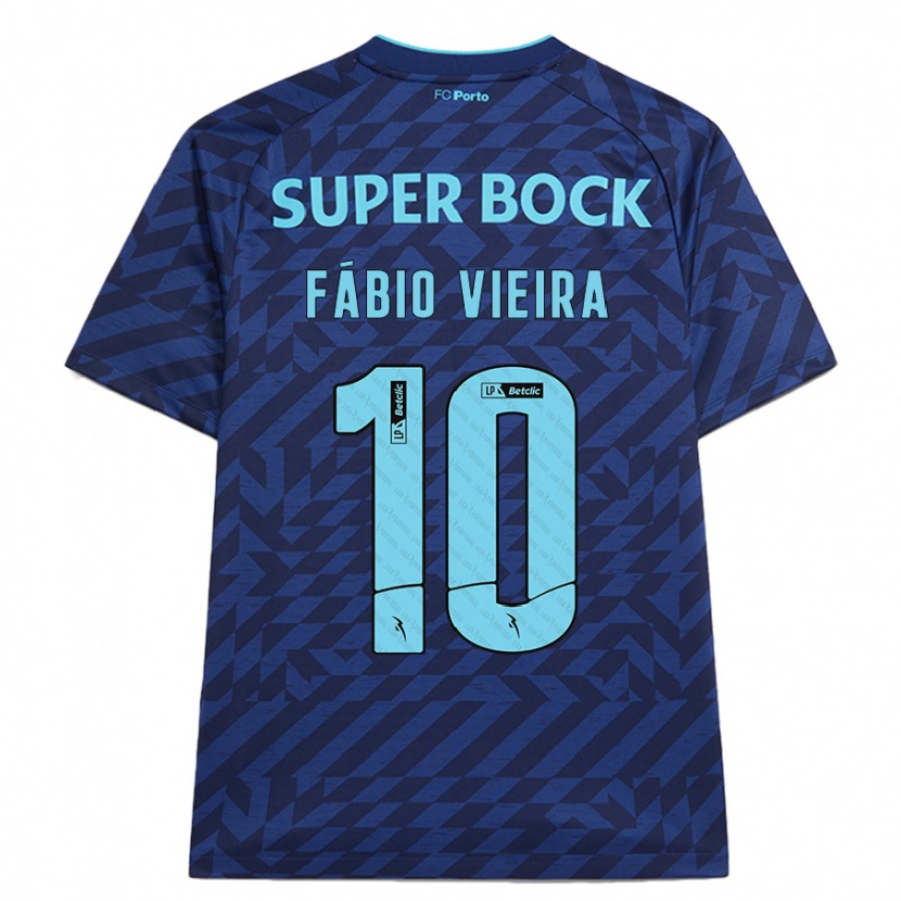 Danxen Uomo Maglia Fábio Vieira #10 Blu Navy Kit Gara Third 2024/25 Maglietta