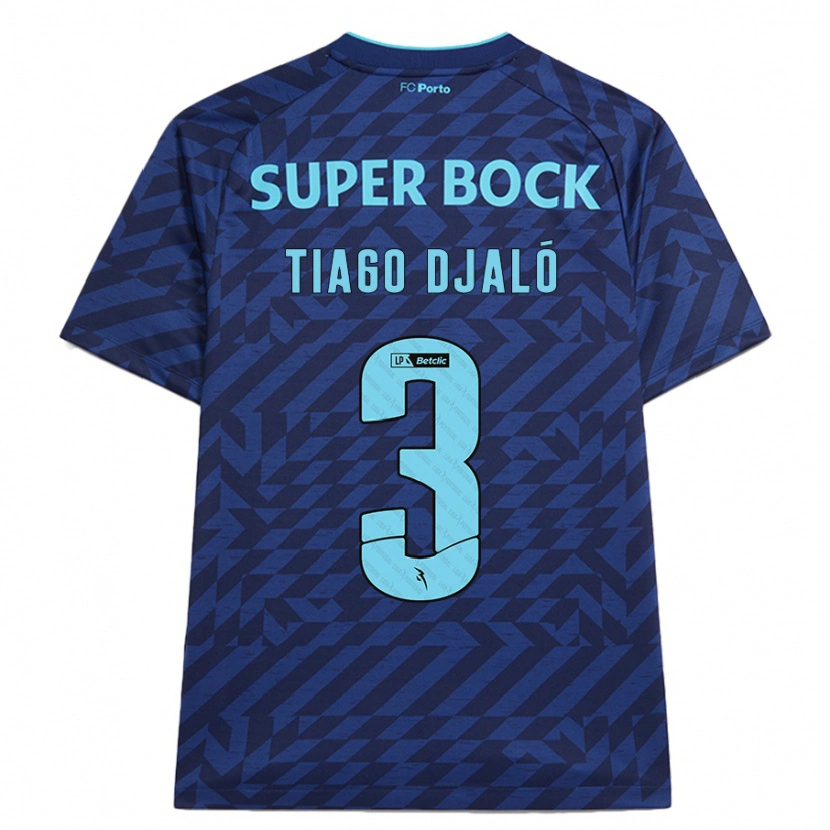 Danxen Uomo Maglia Tiago Djaló #3 Blu Navy Kit Gara Third 2024/25 Maglietta