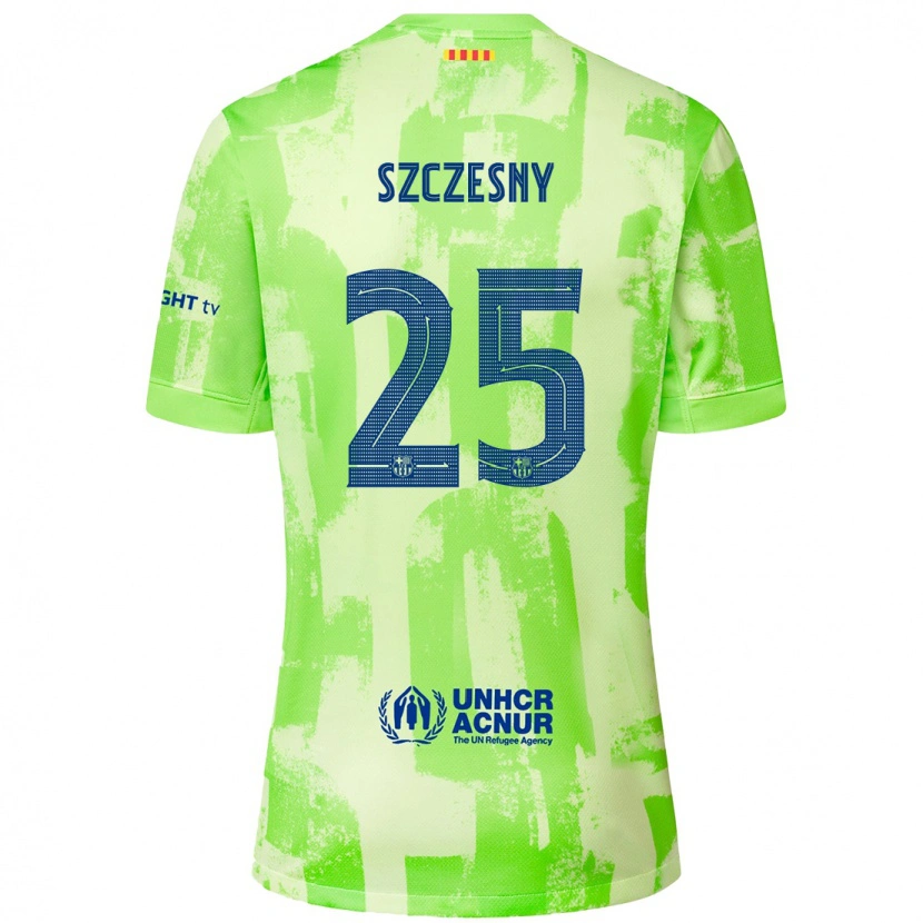 Danxen Uomo Maglia Wojciech Szczesny #25 Lime Kit Gara Third 2024/25 Maglietta