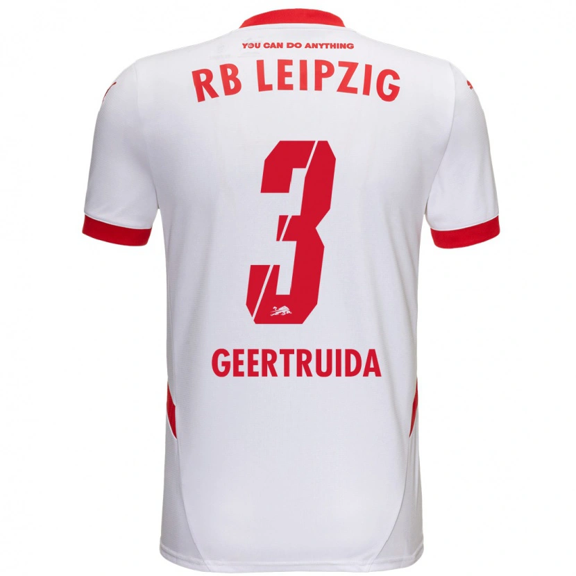 Danxen Uomo Maglia Lutsharel Geertruida #3 Bianco Rosso Kit Gara Home 2024/25 Maglietta