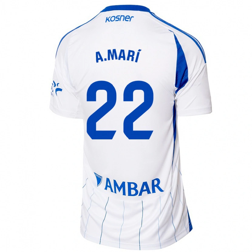 Danxen Uomo Maglia Alberto Marí #22 Rosso Bianco Kit Gara Home 2024/25 Maglietta