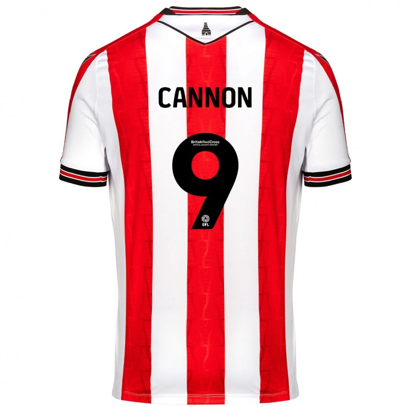 Danxen Uomo Maglia Tom Cannon #9 Rosso Bianco Kit Gara Home 2024/25 Maglietta