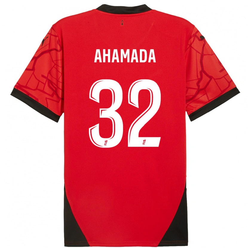 Danxen Uomo Maglia Naouirou Ahamada #32 Rosso Nero Kit Gara Home 2024/25 Maglietta
