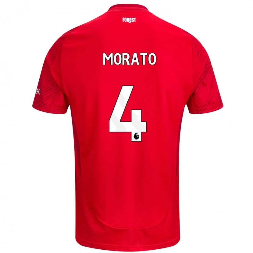 Danxen Uomo Maglia Morato #4 Rosso Bianco Kit Gara Home 2024/25 Maglietta