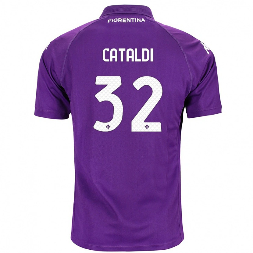 Danxen Uomo Maglia Danilo Cataldi #32 Viola Kit Gara Home 2024/25 Maglietta