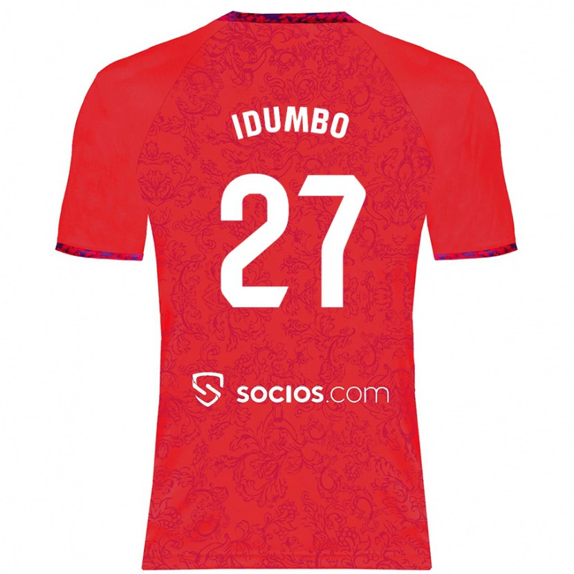 Danxen Uomo Maglia Stanis Idumbo Muzambo #27 Rosso Kit Gara Away 2024/25 Maglietta