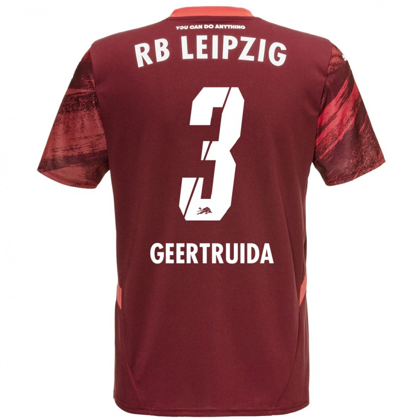 Danxen Uomo Maglia Lutsharel Geertruida #3 Borgogna Kit Gara Away 2024/25 Maglietta