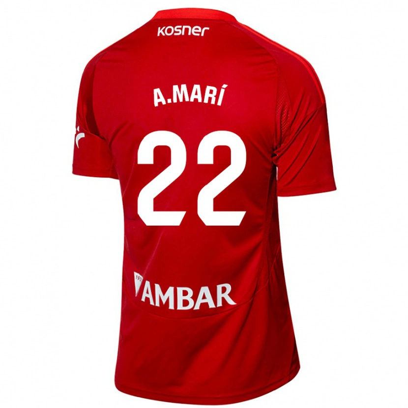 Danxen Uomo Maglia Alberto Marí #22 Bianco Blu Kit Gara Away 2024/25 Maglietta