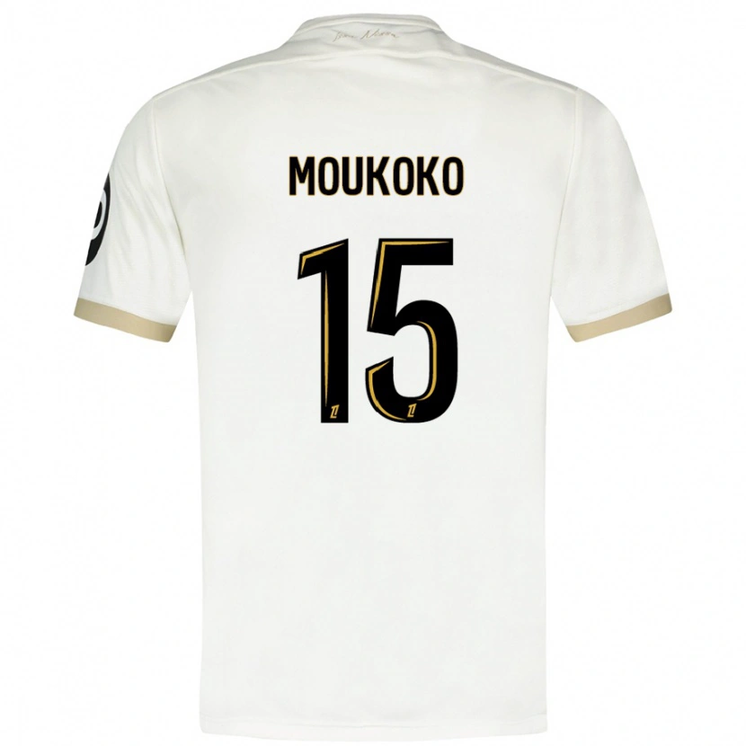 Danxen Uomo Maglia Youssoufa Moukoko #15 Bianco Oro Kit Gara Away 2024/25 Maglietta