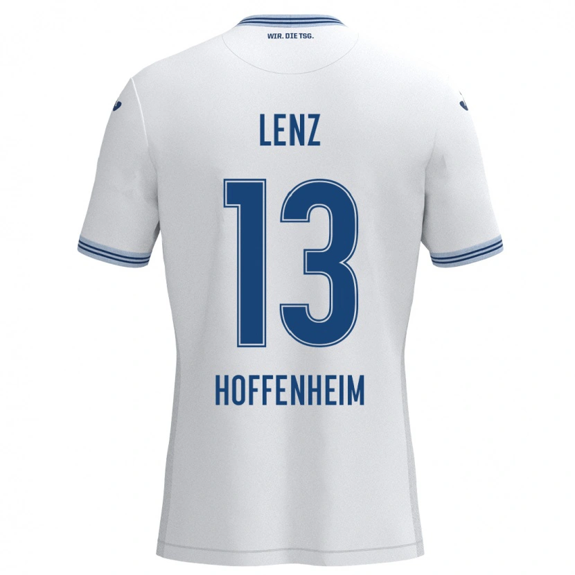 Danxen Uomo Maglia Christopher Lenz #13 Bianco Blu Kit Gara Away 2024/25 Maglietta